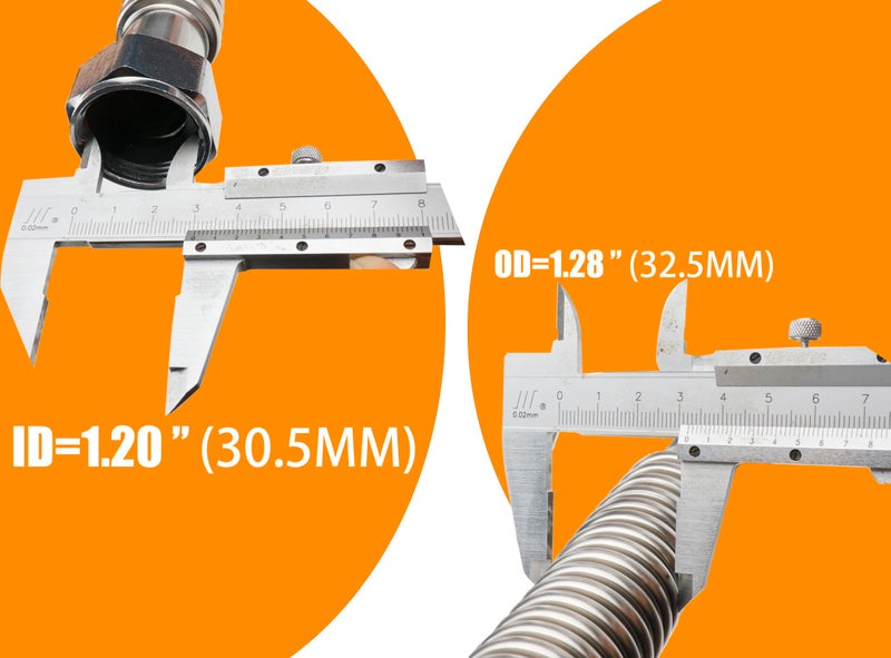 WHK 2 Pack 24-Inch Water Heater 1" Flexable Hose Pipe Connector Supply Line 1" Inch FIP x 1" Inch to Connect Water Heater,Water Softener,Water Filter (Stainless Steel) - Image 3