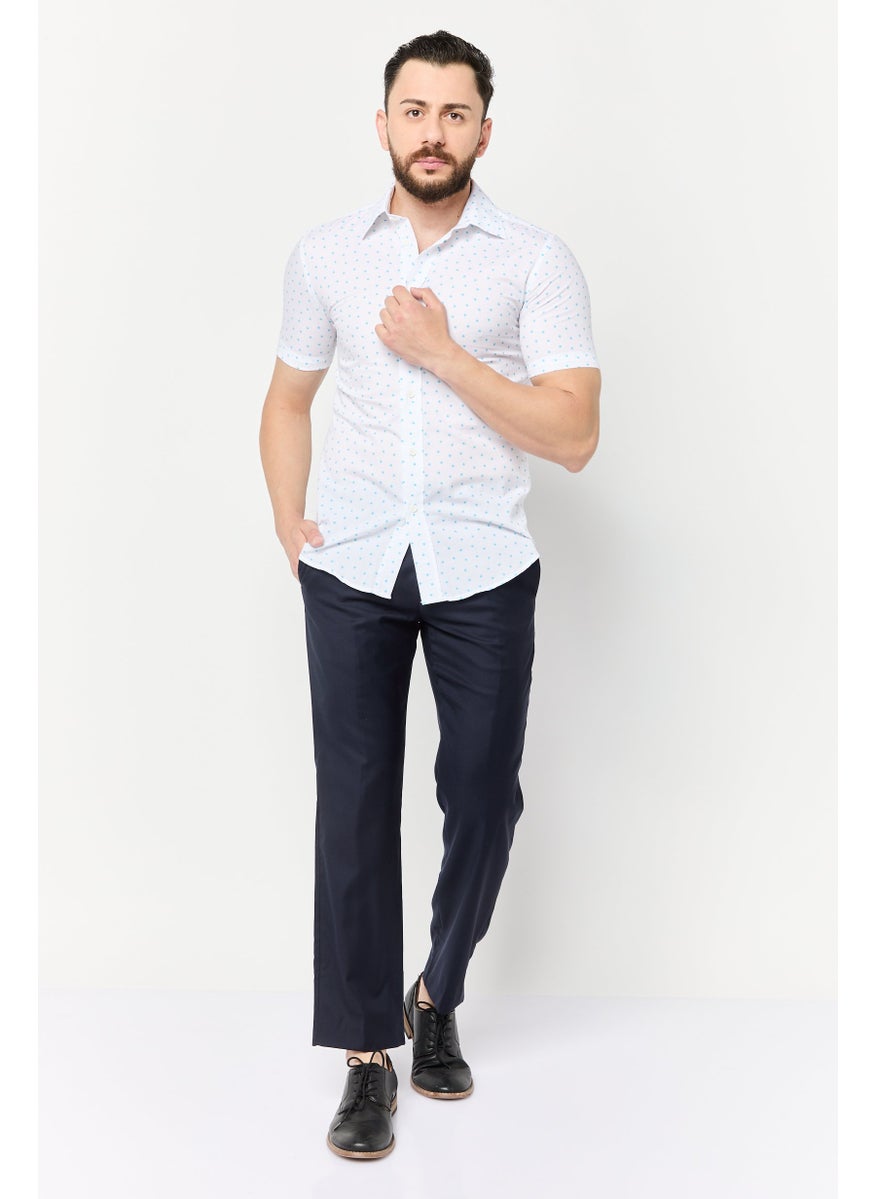 ESPRIT Men Slim Fit Allover Print Short Sleeves Casual Shirt, Multicolor  - Image 2