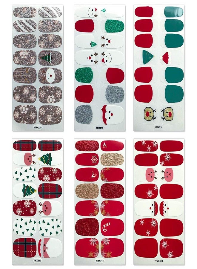SILPECWEE 14 Sheets Nail Polish Strips Christmas Nail Wraps for Women Self Adhesive Nail Polish Stickers Gel Nail Strips Fingernails Stickers Holiday Nail Art Accessories with Nail File - Image 2