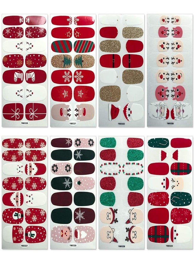 SILPECWEE 14 Sheets Nail Polish Strips Christmas Nail Wraps for Women Self Adhesive Nail Polish Stickers Gel Nail Strips Fingernails Stickers Holiday Nail Art Accessories with Nail File - Image 3