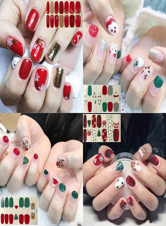 SILPECWEE 14 Sheets Nail Polish Strips Christmas Nail Wraps for Women Self Adhesive Nail Polish Stickers Gel Nail Strips Fingernails Stickers Holiday Nail Art Accessories with Nail File - Image 4