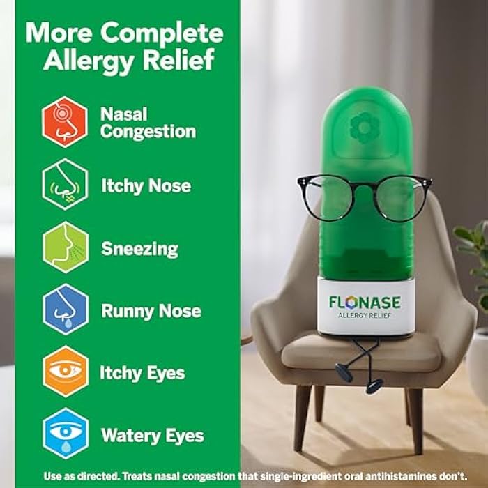 Flonase Sensimist Allergy Relief Nasal Spray, 2 Bottles of 120 Sprays Each | Fluticasone Propionate Nasal Spray, Multi-Symptom Relief, 24-Hour Non-Drowsy Allergy Relief, Full Prescription Strength - Image 4