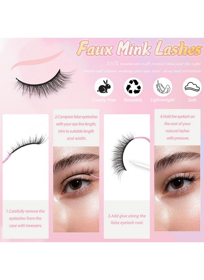 Ahrikiss Ahrikiss False Eyelashes Wispy Natural Lashes 10mm Soft Handmade Faux Mink Lashes Fluffy Eye Lashes Pack|M28  - Image 3