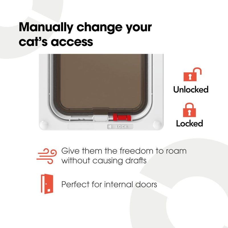 Cat Mate 2-Way-Locking Cat Flap (304) - Secure Lockable Door for Small to Medium Sized Cats, Easy to Install and Use, for Screen, UPVC and Wood, White - Image 3