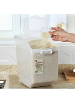 Premify Rice Storage Containers 3 Pieces Set (5Kg, 10Kg, 15Kg) - Food Storage Container With Lid, Bpa Free Plastic Large Cereal Sotrage Box, Kitchen Multifunctional Container With Measuring Cup  - Image 4