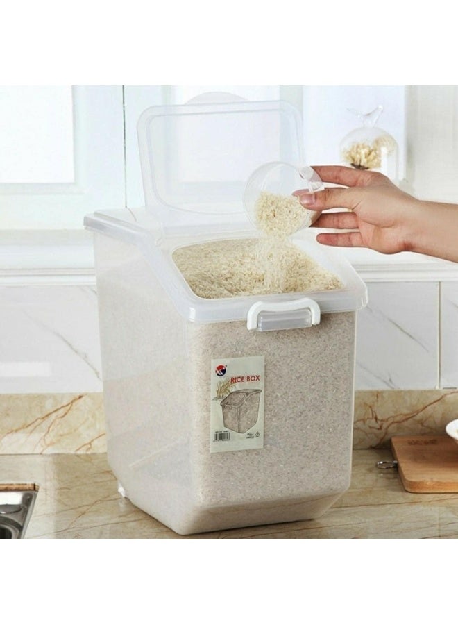 Premify Rice Storage Containers 3 Pieces Set (5Kg, 10Kg, 15Kg) - Food Storage Container With Lid, Bpa Free Plastic Large Cereal Sotrage Box, Kitchen Multifunctional Container With Measuring Cup - Image 4