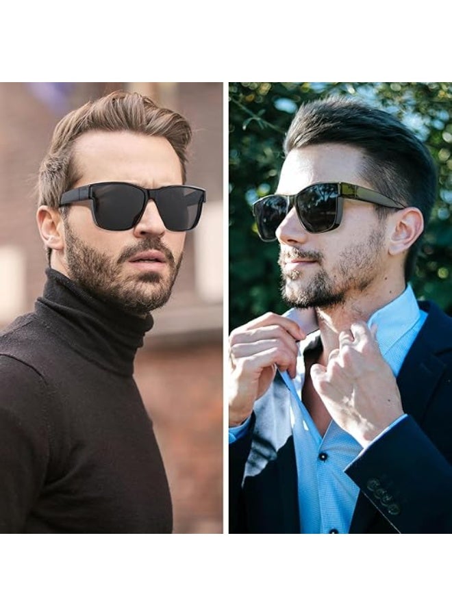 Polarized Sunglasses Fit Over Glasses for Men Women, Oversized Square Sun Glasses UV400 Protection Shades - Image 3