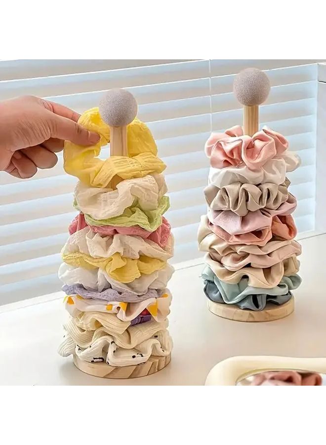 2pcs Wooden Hair Accessory Organizer Rack Yellow And Red Durable Storage Display - Image 4
