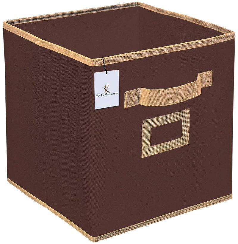 Kuber Industries Non Woven 2 Piece Shirt Stacker Wardrobe Organizer and 1 Piece Large Foldable Storage Organiser CubesBoxes Coffee CTKTC38364 - Image 5