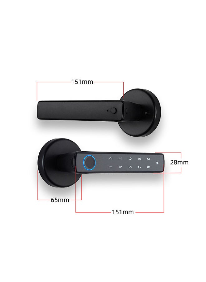 WAFU - Wafu Smart Lock Keyless Entry Door Lock Handle Password Door Lock Tuya App Remote Operation BT 4-in-1 Keyless Biometric Door Lock for 35-55mm Office Home Bedroom Door - Image 1