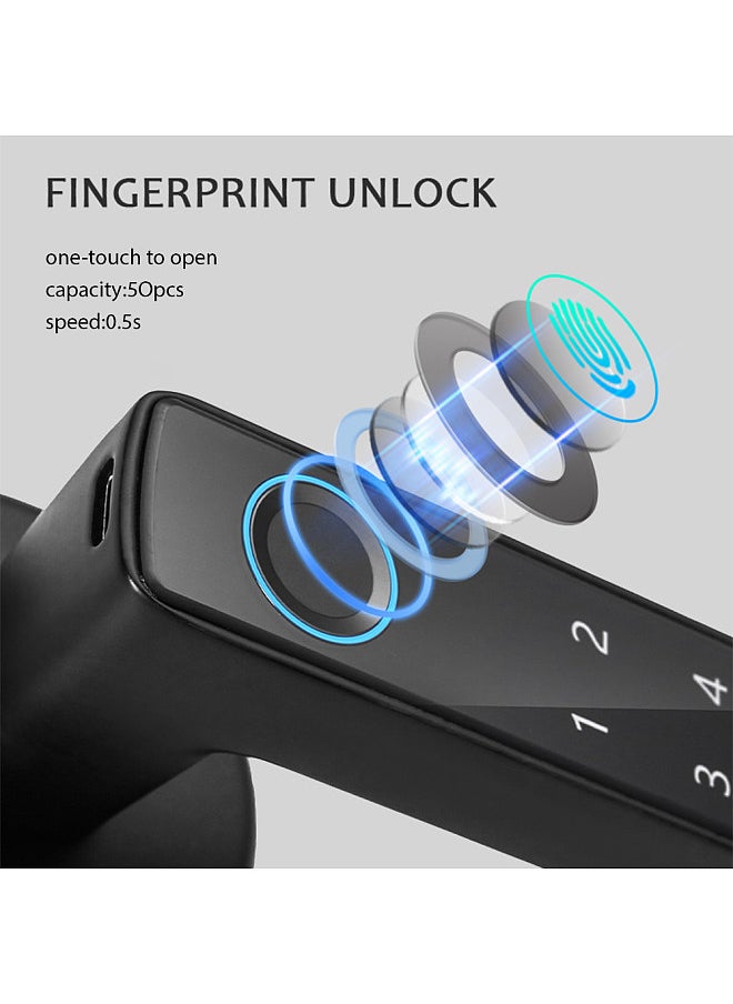 WAFU - Wafu Smart Lock Keyless Entry Door Lock Handle Password Door Lock Tuya App Remote Operation BT 4-in-1 Keyless Biometric Door Lock for 35-55mm Office Home Bedroom Door - Image 1