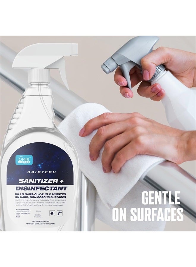 Sanitizer + Disinfectant Hypochlorous Spray, Kills 99.99% of Viruses & Bacteria, Eliminate Odor, Gentle Enough for Nurseries & Play Rooms, Food Contact Surface Sanitizer, 1 gal ea, 2 ct