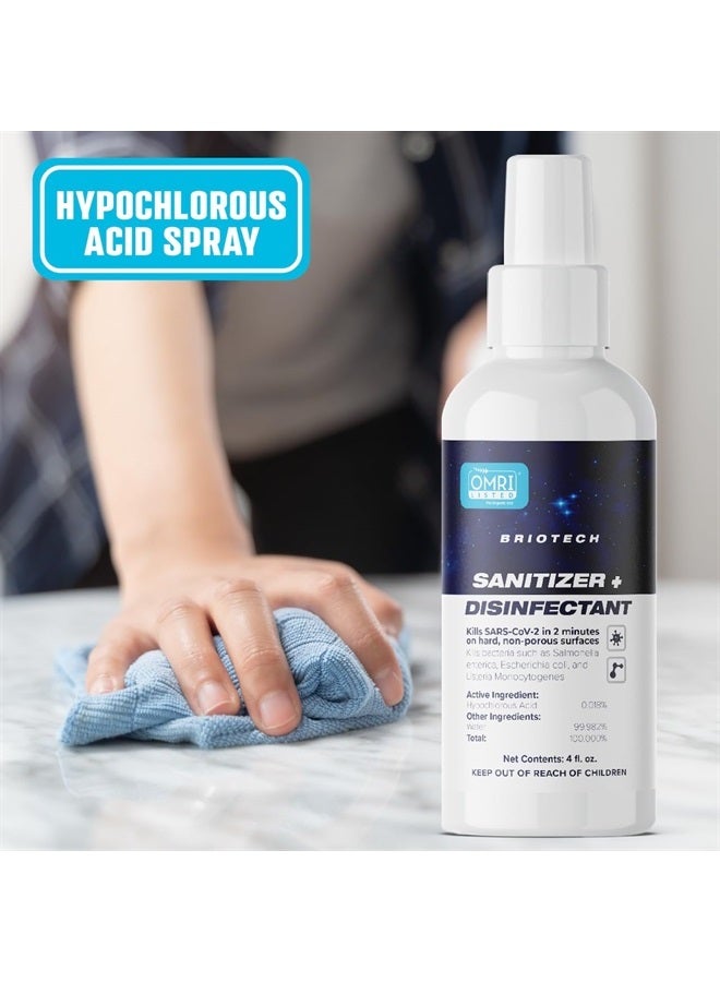 Sanitizer + Disinfectant Hypochlorous Spray, Kills 99.99% of Viruses & Bacteria, Eliminate Odor, Gentle Enough for Nurseries & Play Rooms, Food Contact Surface Sanitizer, 1 gal ea, 2 ct