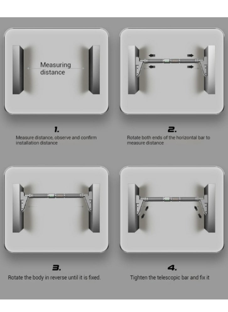 Generic - Doorway Pull up Bar, No-Screw Adjustable Chin Up Bar for Door Frame Over the Door Pull Up Bar for Doorway Home Gym Strength Training Bar Horizontal Bar for Exercise - Image 1