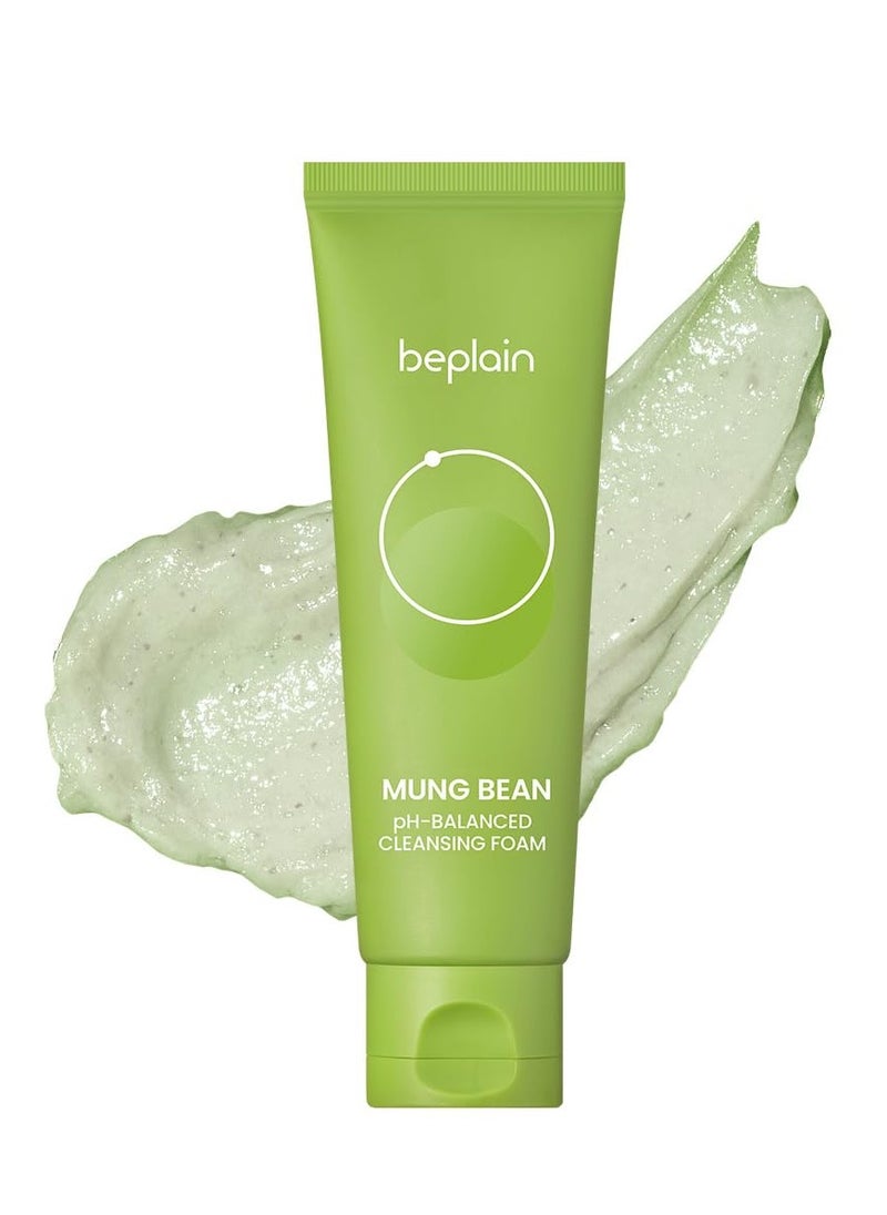 beplain beplain Mung Bean pH-Balanced Cleansing Foam | Hydrating & Gentle Face Clenser for All Skin Types | Makeup Remover | Korean Skin Care | Fragrance-Free | Non-comedogenic tested (2.7fl.oz/80ml)  - Image 1