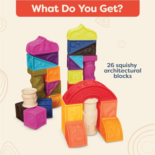 B. toys – Alphabet Learning Blocks for Babies & Toddlers – 26 Soft Squeezable ABC Blocks with Textured Animals – Educational Toys for Sensory Play, Bath Time & Early Development – 6+ Months - Image 5
