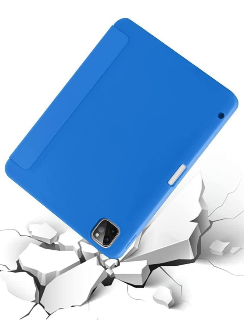 ELTRAZONE Case for iPad Pro 11 Inch 2021(3rd Gen)/2020(2nd Gen) with Pencil Holder [Support iPad 2nd Pencil Charging/Pair] Slim Trifold Stand, Smart Protective Case Cover (Surf Blue) - Image 2