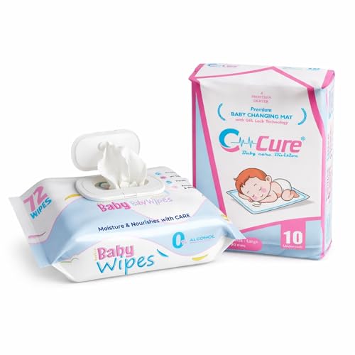 C-Cure Disposable Baby Underpads 60x90 cm Pack of 10 | Waterproof Changing Mats for Baby | Super Absorbent Dry Sheets | Leak Resistant Bed Protector for Newborn & Infant | Non Woven Under Pads - Image 1