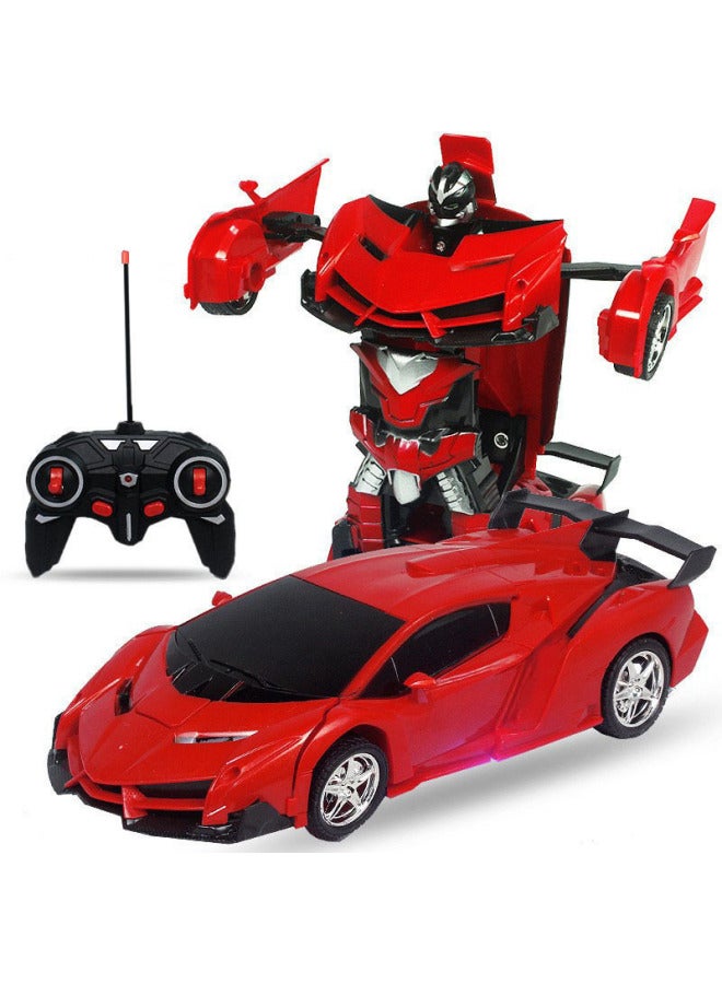 Remote Control Deformation Car Charging Remote Control Car Induction Transformation King Kong Robot Electric Remote Control Car Children's Toy Car-Color:Remote Control Version Cloth Blue/charging Version-Proportion:1:18 English Packaging  - Image 4