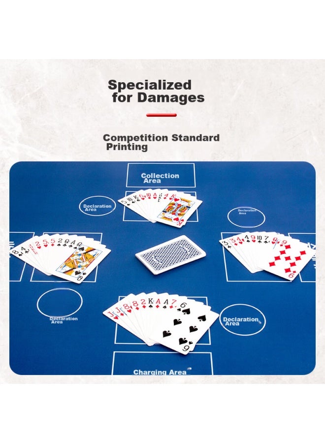 Huasheng Huasheng Guandan Playing Cards, Specialized Tablecloth, For Card Games, Mahjong, And Board Games, Waterproof Poker Tablecloth, 2mm Blue, H-072  - Image 1