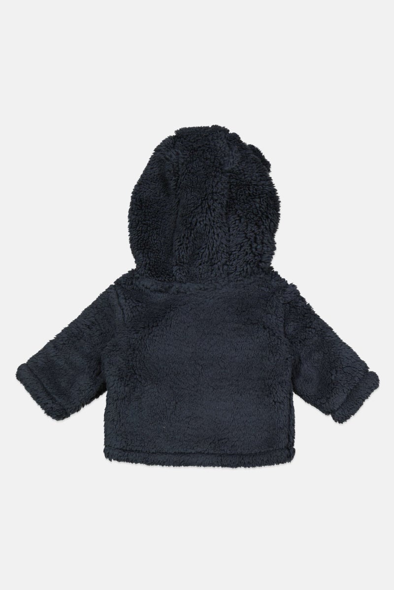 carter's Toddlers Boy Hooded Long Sleeves Textured Fleece Sweatshirt, Navy - Image 2