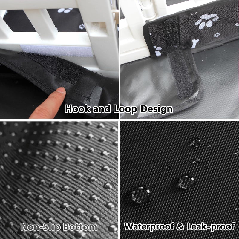 THINMUHAND Dog Playpen Bottom Pad Fits for 36 Inch 4 Panels Exercise Pet Playpen, Dog Crate Pad Puppy Playpen Pad, Hoop and Loop Design (Note: Playpen Not Included). -Black - Image 3