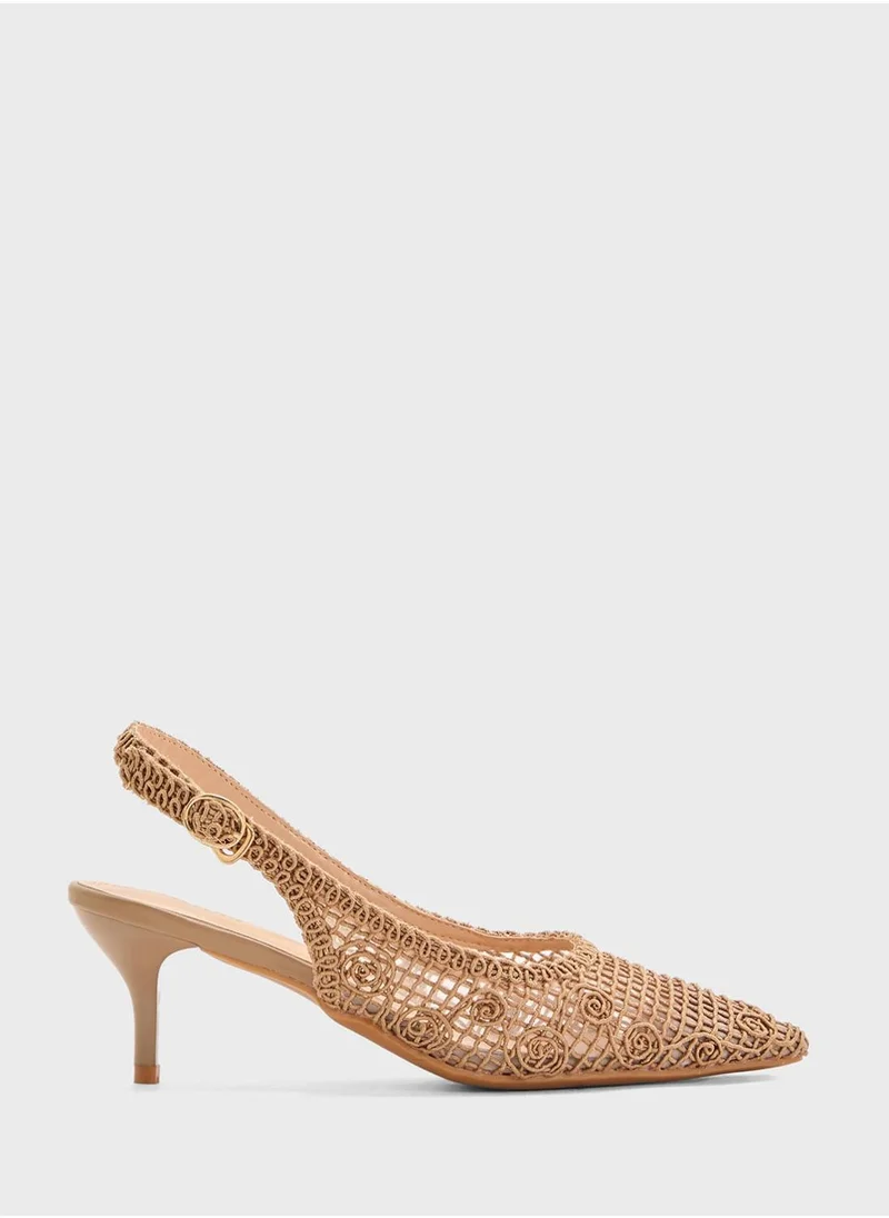 جراس Sling Back Summer Pump