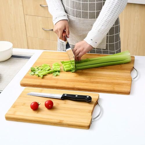 Home Cube 1 Pc Bamboo Chopping Board for Kitchen Cutting Board with Handle for Fruits,Vegetables, Bread, Cheese (36 x 26 cm) - Image 3