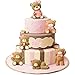 Silipull 6 Pcs 3D Bear Cake Toppers Bear Cake Decorations Baby Shower Party Favors Home Ornaments for Baby Shower Birthday Party Cake Supplies Boys Girl GiftsPink - Image 2