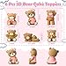 Silipull 6 Pcs 3D Bear Cake Toppers Bear Cake Decorations Baby Shower Party Favors Home Ornaments for Baby Shower Birthday Party Cake Supplies Boys Girl GiftsPink - Image 4