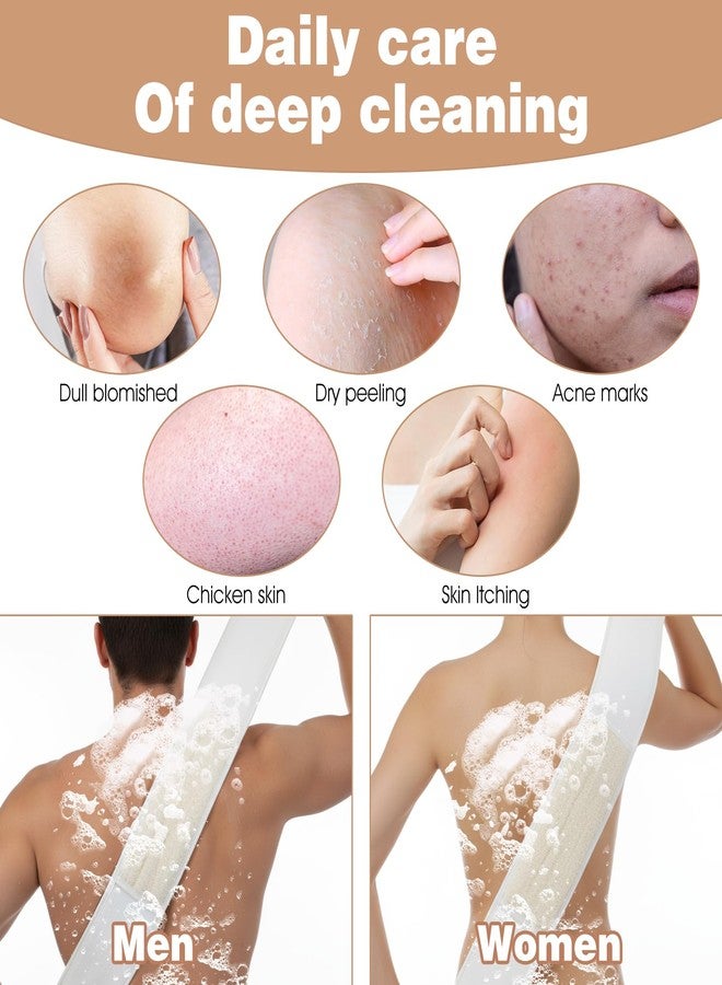 xozeooeu Natural Loofah Sponge Set, 6-Pack Exfoliating Body Scrubber Pads & Back Scrubber & Glove Luffa Sponge Pads, White for Men and Women - Image 4