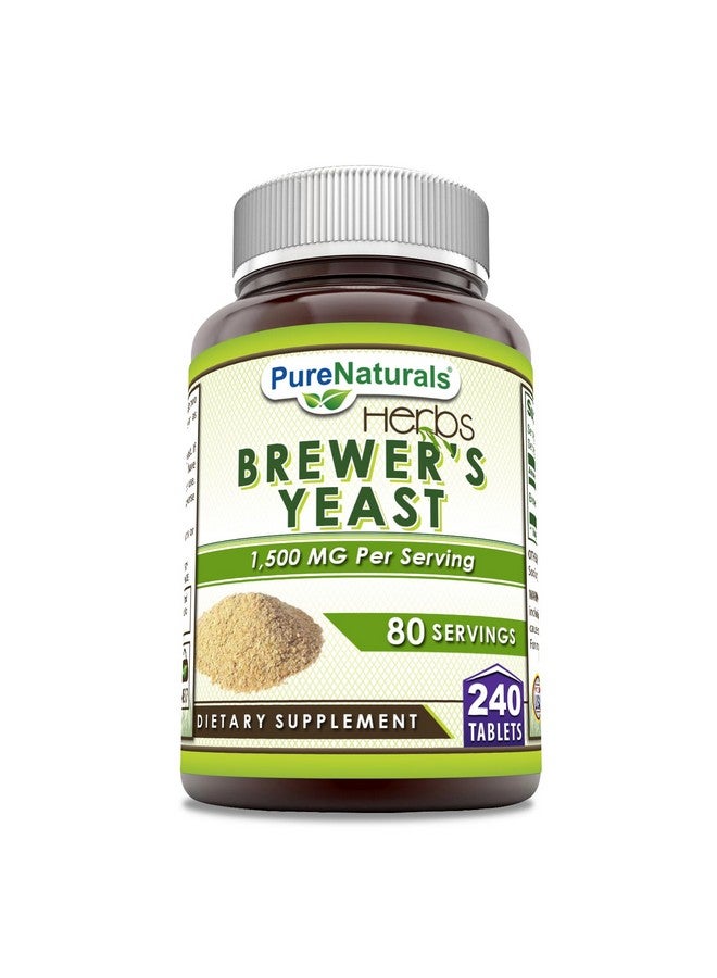 Pure Naturals مكمل خميرة البيرة الطبيعية النقية | 1500 ملغ لكل حصة | 240 قرص | غير معدلة وراثيًا | خالية من الغلوتين | مصنوعة في الولايات المتحدة - Image 1