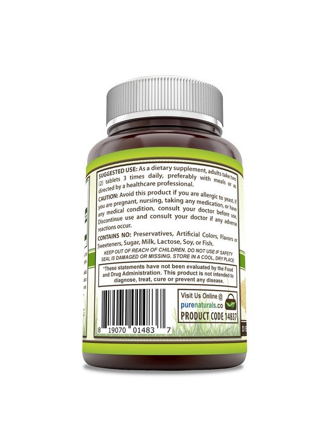 Pure Naturals مكمل خميرة البيرة الطبيعية النقية | 1500 ملغ لكل حصة | 240 قرص | غير معدلة وراثيًا | خالية من الغلوتين | مصنوعة في الولايات المتحدة - Image 3