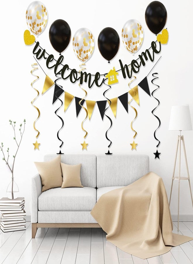 Teniinet Pre-Strung Welcome Home Banner with Two Heart and A Vivid Home Sign Flash Party Decorations, Funny Home Party Sign Decors Family Party Housewarming Banner for Family Theme Party Supplies Decorations - Image 4