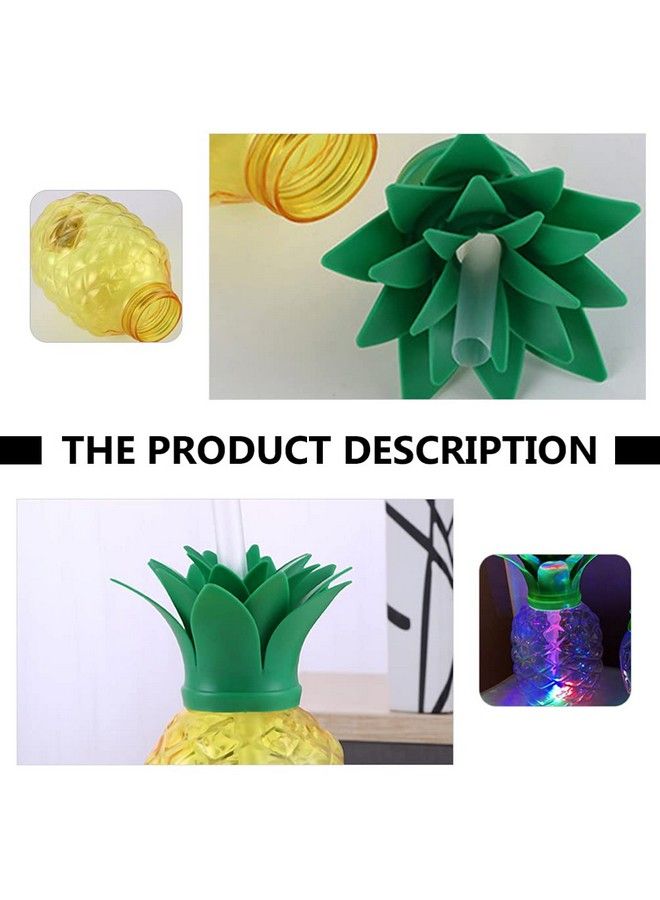 DOITOOL 3Pcs Pineapple Cups Luminous Fishbowl Cups With Lids And Straw Glowing Summer Party Cups Plastic Pineapple Cups Tutti Frutti Party Decorations - Image 5