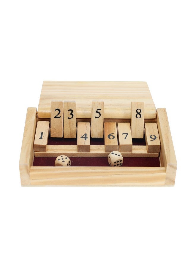 وي جيمز لعبة Mini Shut The Box الخشبية - 5.5 بوصة، 9 بلاطات رقمية، حجم السفر، ألعاب السفر، هدايا عيد الميلاد، ألعاب الرياضيات، ديكور المنزل، ديكور غرفة المعيشة، ديكور الطاولة - Image 2