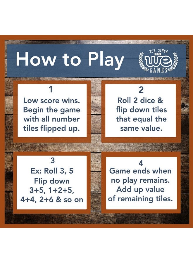 وي جيمز لعبة Mini Shut The Box الخشبية - 5.5 بوصة، 9 بلاطات رقمية، حجم السفر، ألعاب السفر، هدايا عيد الميلاد، ألعاب الرياضيات، ديكور المنزل، ديكور غرفة المعيشة، ديكور الطاولة - Image 4