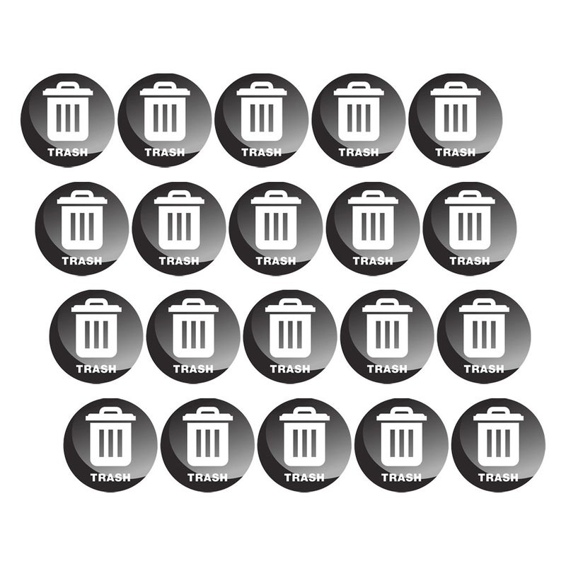 20pcs Trash Sticker: Recycling Sticker Adhesive Labels for Garbage Cans Trash Bins Round Decals for Home Office School Hotels and Public Spaces - Image 2
