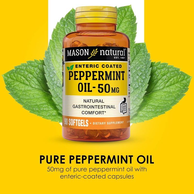 MASON NATURAL Peppermint Oil 50 mg Enteric Coated Supplement 90 Day Supply of Gastrointestinal Support for Normally Functioning Bowel Softgel Pills - Image 4