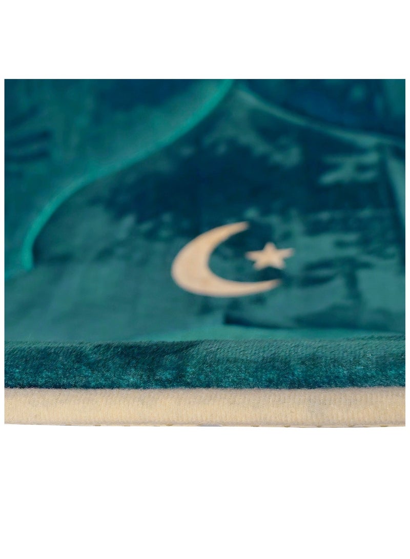 Fabienne Memory Foam Prayer Mat 70x110cm Thick Padded Muslim Prayer Rug with Knee Support Gift for Elderly People Cushioned Anti-Slip Lightweight Janamaz Salah Mat with 3D Design Dark Green - Image 4