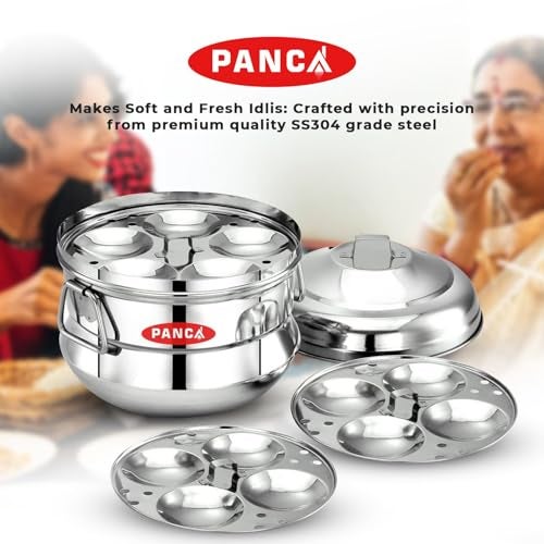 PANCA Stainless Steel Idli Maker 3 Plate 13 Idli Panai Premium Idli Cooker With Steel Handles Fresh Idli Steamer Kitchen Utensil Essentials - Image 4