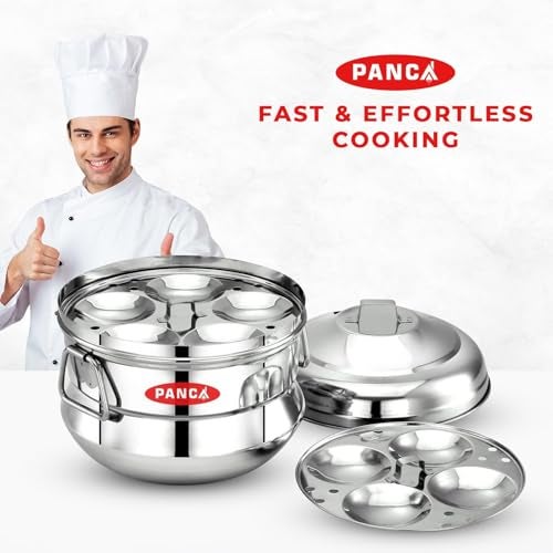 PANCA Stainless Steel Idli Maker 3 Plate 13 Idli Panai Premium Idli Cooker With Steel Handles Fresh Idli Steamer Kitchen Utensil Essentials - Image 2