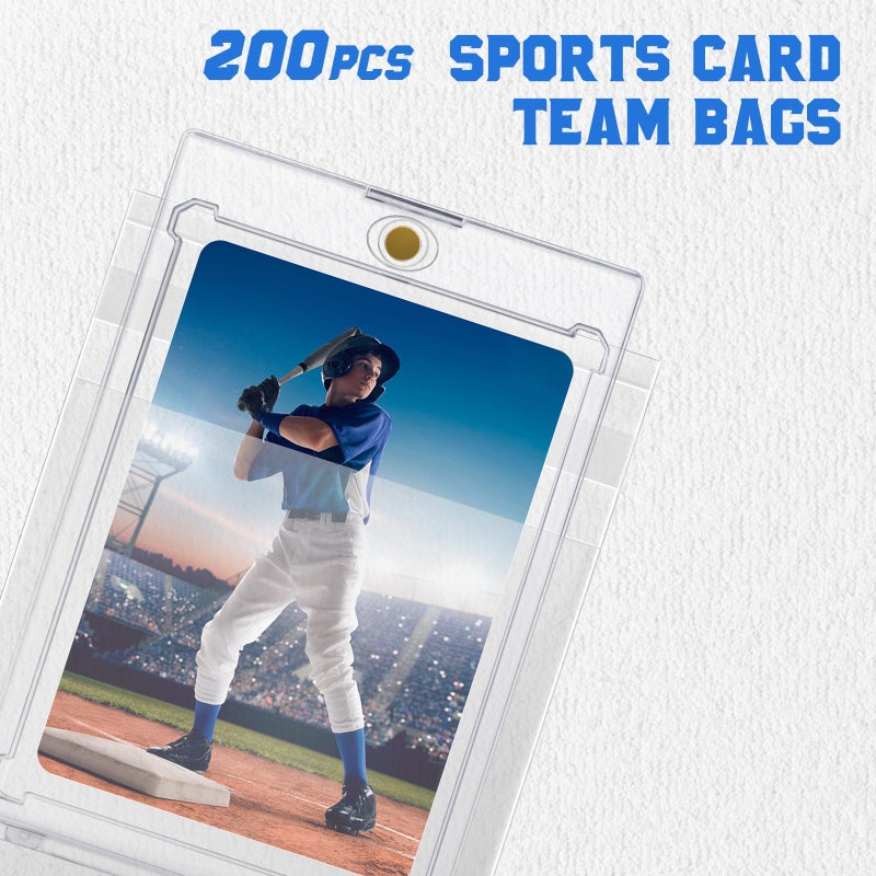 DEDC 200Pcs Trading Cards Team Bags for One Touch Magnetic Card Holder, Team Set Bags for Cards Resealable Card Sleeves Exact Fit Sleeves for 35PT Magnetic - Image 4