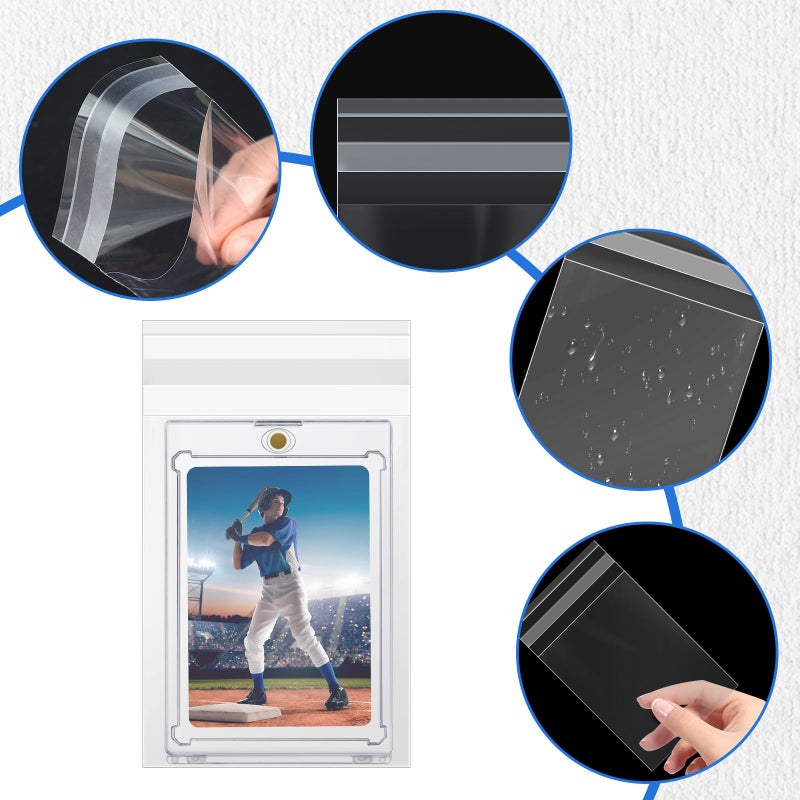 DEDC 200Pcs Trading Cards Team Bags for One Touch Magnetic Card Holder, Team Set Bags for Cards Resealable Card Sleeves Exact Fit Sleeves for 35PT Magnetic - Image 5