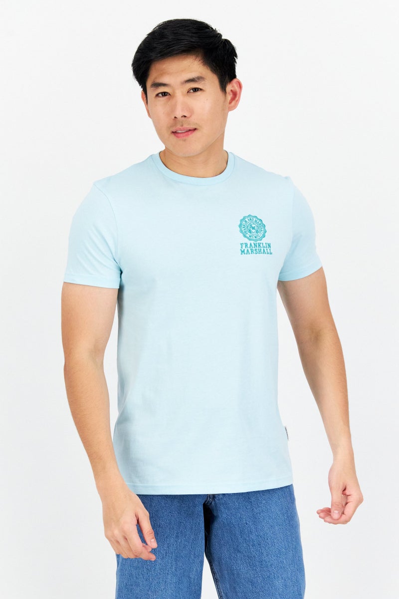Franklin Men Crew Neck Short Sleeves Graphic Print T-Shirt, Turquoise - Image 1