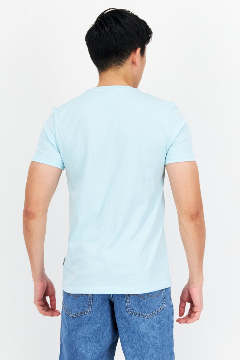 Franklin Men Crew Neck Short Sleeves Graphic Print T-Shirt, Turquoise - Image 4