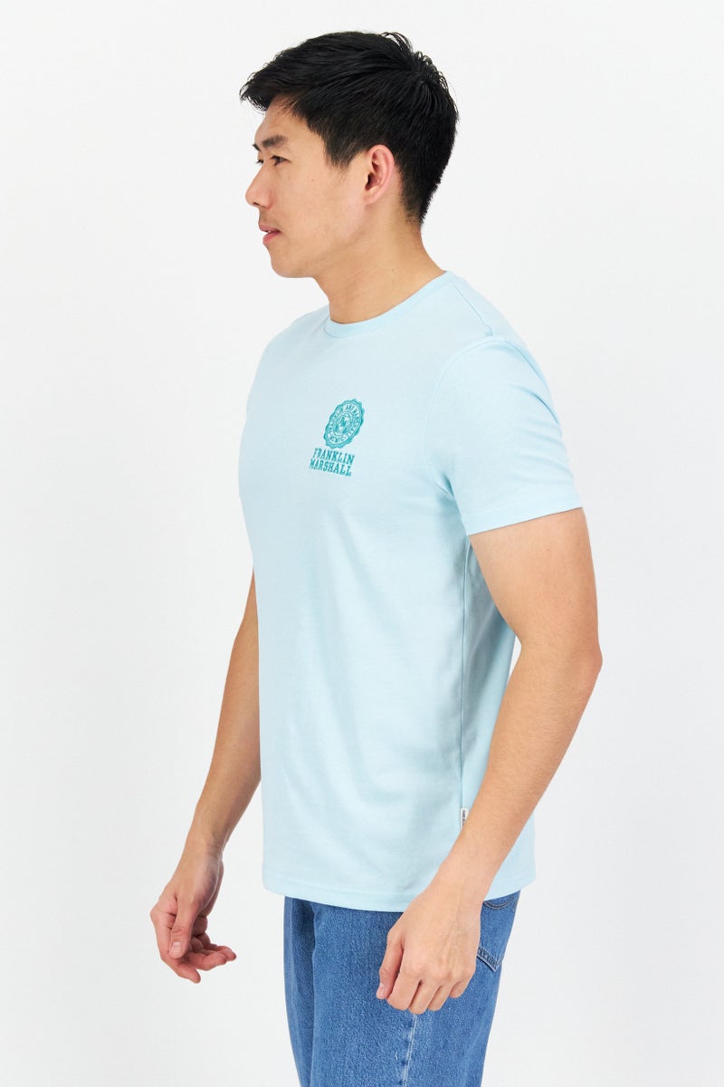 Franklin Men Crew Neck Short Sleeves Graphic Print T-Shirt, Turquoise - Image 3