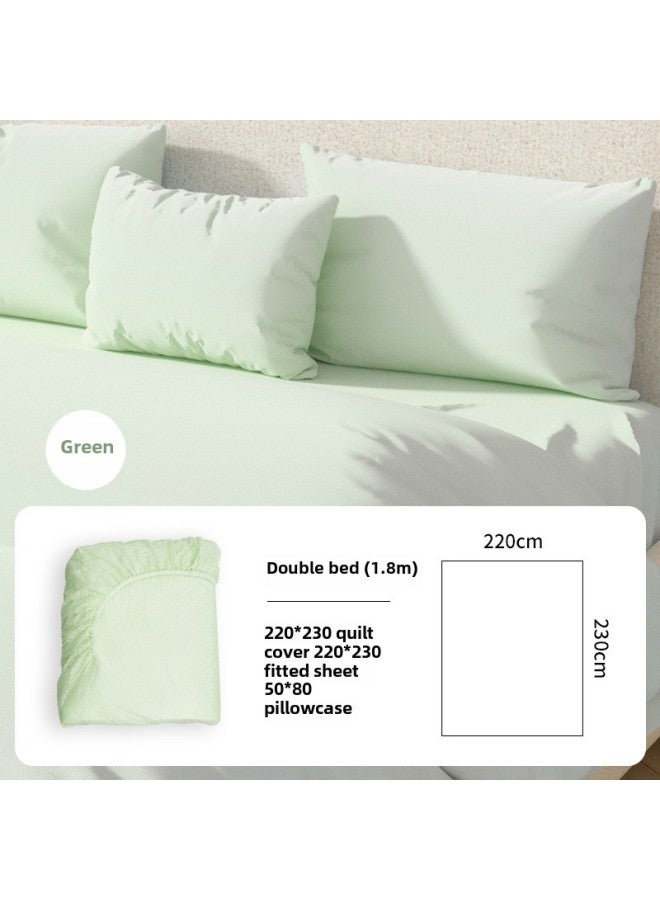 Bedhat Disposable Four-piece Bed Sheet Quilt Cover Pillowcase Dirty And Dust-proof Thickened Hotel Homestay Hospital Travel Use-Color: Double Fitted Sheet Set Of Four Independent Bags - Image 1