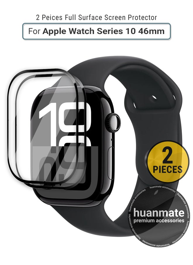 huanmate 2 Pieces Apple Watch Series 10 46mm Premium Screen Protector- Crisp Clarity, Ultimate Safety, Shield Against Smudges, Reliable Quality, Easy Installation & Removal  - Image 1