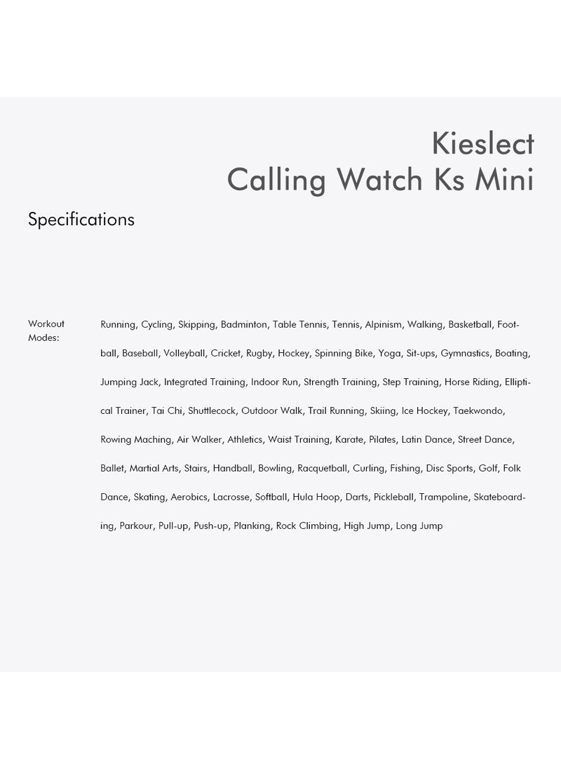 Smart calling watch Ks Mini (Blue) 24H Heart Rate & SPO2 & Sleep Monitor/60-Sport Modes 1.78'' Ultra Amoled Touch Screen 20day Blue